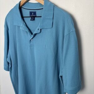 Lanesboro Men's XL Pima Cotton Polo Shirt Blue Golf Short Sleeve‎